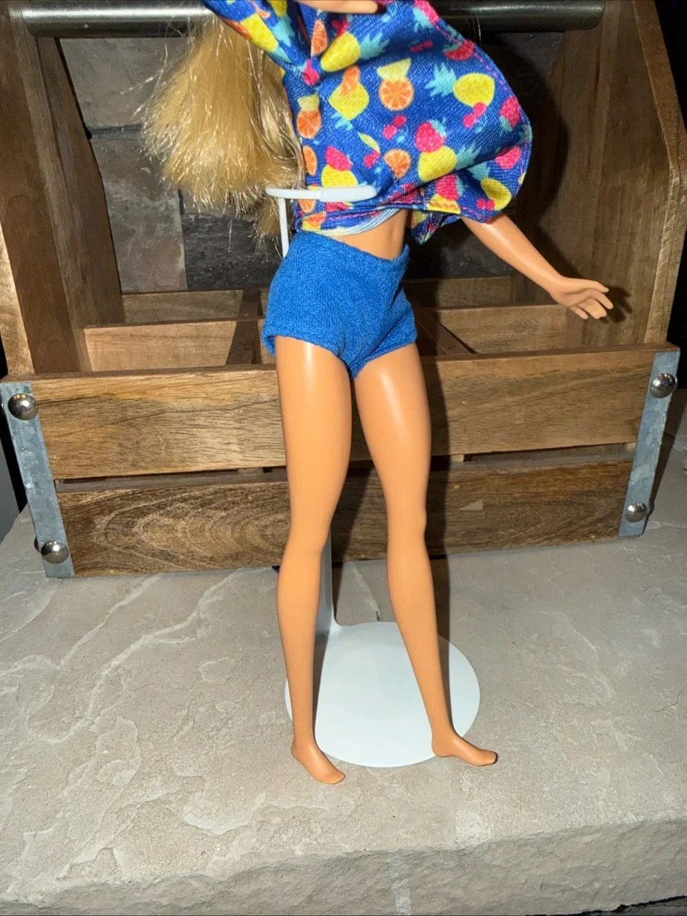 Barbie skipper size blue beach shorts 70’s Vintage